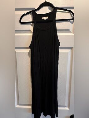 Madewell Black Ribbed Tank Midi Dress